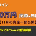 【投資信託】米国メインで約880万投資した結果(11月資産運用状況)